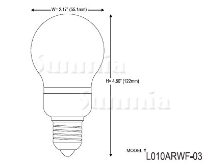 Sunmia 0.75 -1.8W, 120VAC, Frosted LED Bulb