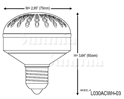 Sunmia 3W/4.5W, 120VAC, Honeycomb LED Bulb - Click Image to Close